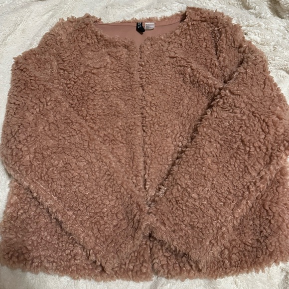 Divided Jackets & Blazers - H&M Pink/ Dusty Rose Faux Fur Shearling Jacket